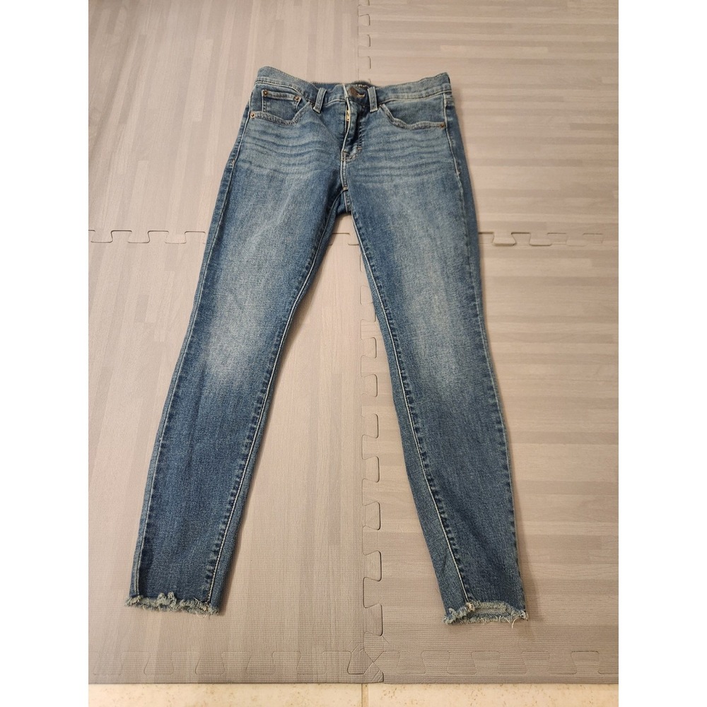 Lucky Brand Womens Ankle Skinny Jeans Blue Raw Hem Medium Wash Size 6 28